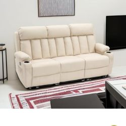 Visit the Store, MCombo
MCombo
Visit the Store
3.7
3.7 out of 5 stars
(59)
MCombo Power Reclining Sofa 3-Seat Dual Recliner Sofa, Cream White, Reclini