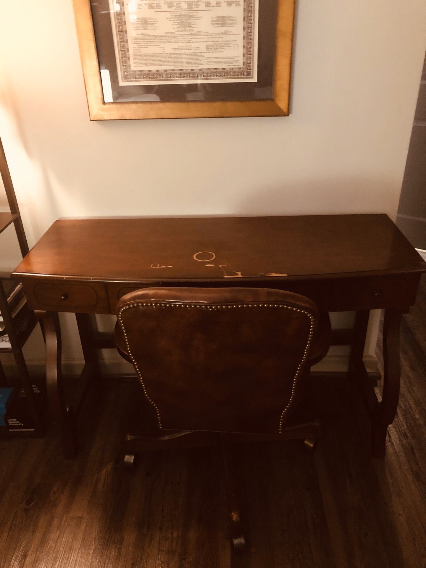 Antique desk and chair set