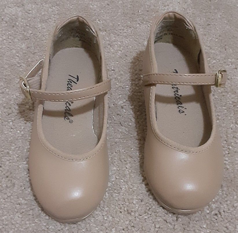 Little Girls' Theatricals Tan Beige Man Made Tap Shoes Size 7.5 M