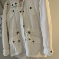 Girls White Coat Size Medium