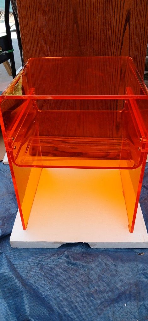 New Orange Acrylic Side Table