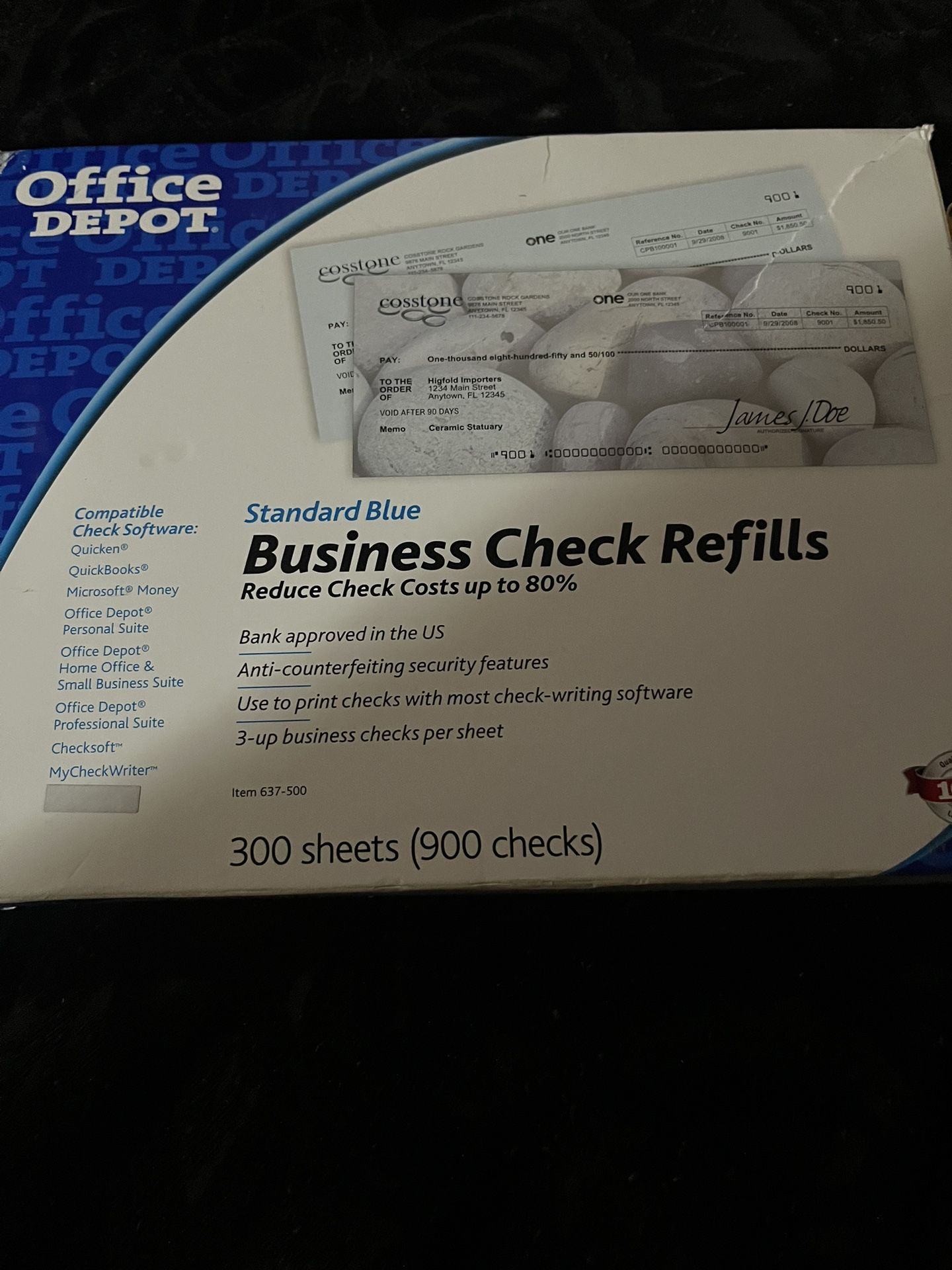 Business Check & Voucher Refills