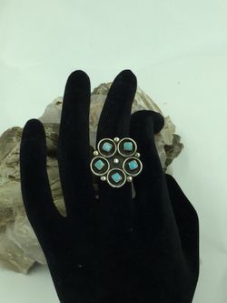 Vintage 925 STER Silver Turquoise Ring 7