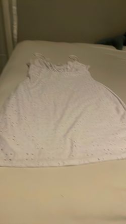 No comment white lace sleeveless dress medium