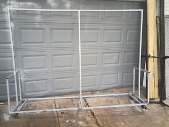 Large Metal Display Frame Stand on Wheels
