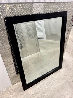 Large Wall Mirror with Black Frame