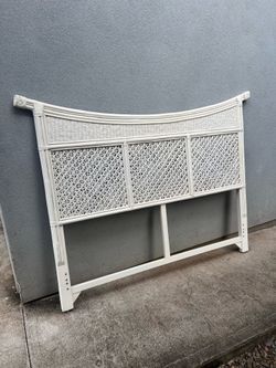 Nice cute Pier 1 Imports boho chic coastal rattan wicker headboard-queen size