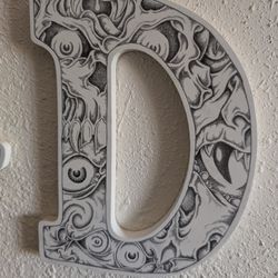 Wall Hanging Hand Drawn Art