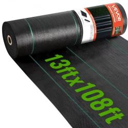 273]13FTx108FT Premium Heavy Duty Weed Barrier Landscape Fabric, 5OZ Woven Geotextile Fabric Under Gravel, High Permeability for Weed Blocker Weed Mat