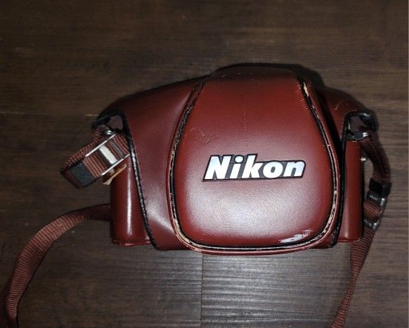 Nikon F3 35mm Film Camera with Red Leather Case + 50mm Nikkor Lens