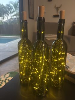 36 Wine Bottles With Fairy Lights