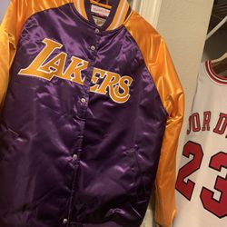 Authentic Mitchell & Ness Retro Lakers Bomber Jacket