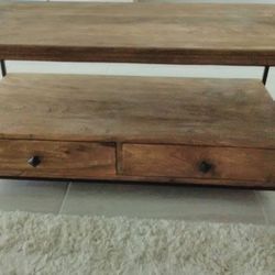 Wooden Table With Drawers