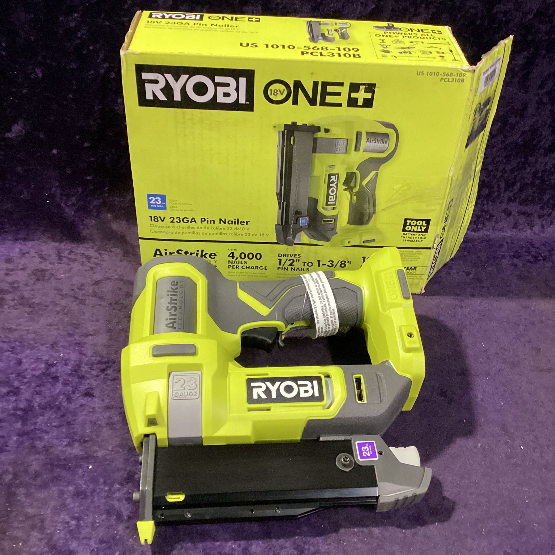🧰🛠RYOBI ONE+ 18V Cordless Airstrike 23-Gauge Pin Nailer-NEW!(Tool Only)-$105!🧰ðŸ›