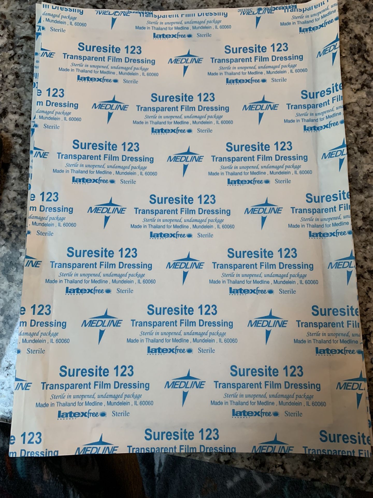 Medline Suresite 123 Sterile Transparent Film Dressing
