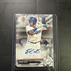 Edwin Rios Signed Baseball Card 