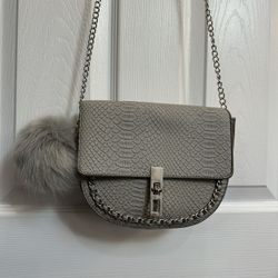 BCBGeneration grey vegan leather crossbody bag