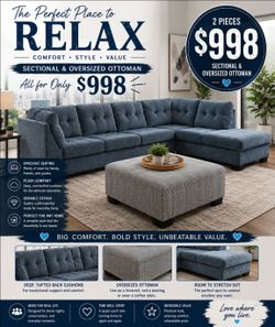 BIG SALE! BRAND NEW SECTIONAL AND OTTOMAN