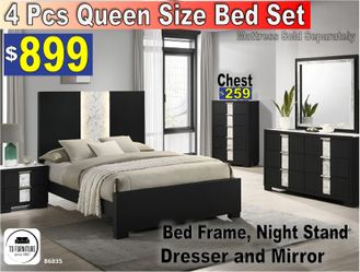 4 Pcs Queen Size Bed Set