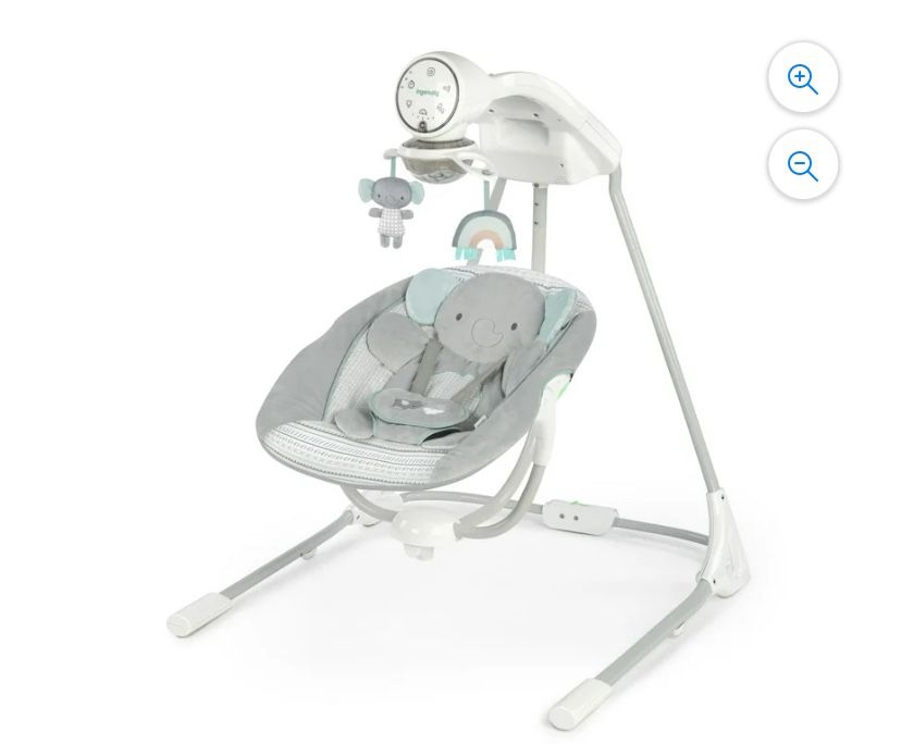 Ingenuity InLighten Motorized Vibrating Baby Swing, Swivel Infant Seat, 