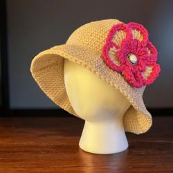 Handmade Crochet Hat With Flower