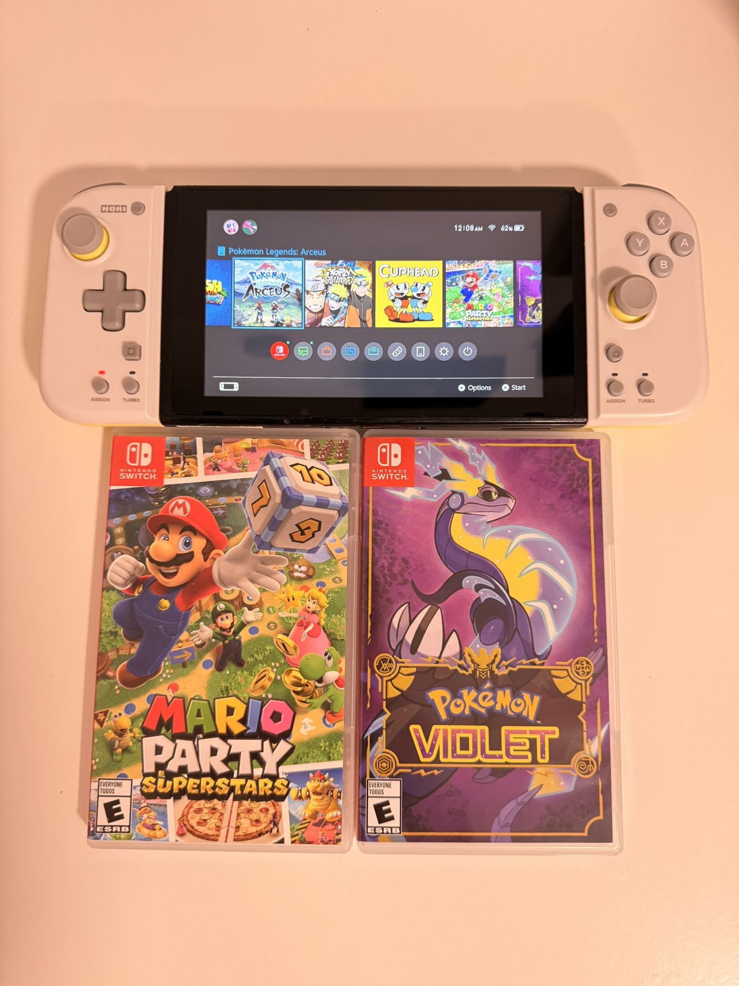 Nintendo Switch With Hori Split Pad And 2 Games