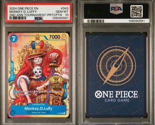 One Piece TCG Monkey D Luffy Alt Art 2nd Anniversary Promo PSA 10 GEM MINT TCG
