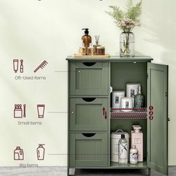   Floor Storage Cabinet, Freestanding Storage Unit with 3 Drawers, 1 Adjustable Shelf, for Bathroom Living Room Dining Kitchen, 11.8 x 23.6 