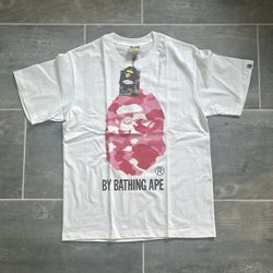 Bape A Bathing Ape Pink Camo White T-Shirt (Small)