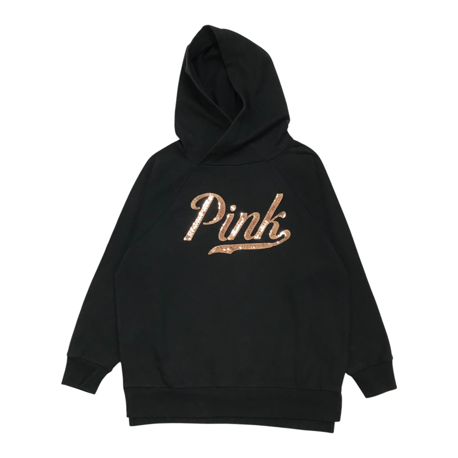 Victorias Secret PINK Hoodie Small S OVERSIZED Dog Bling Sequin Ombré Sweatshirt