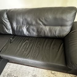 Black Leather Couch 