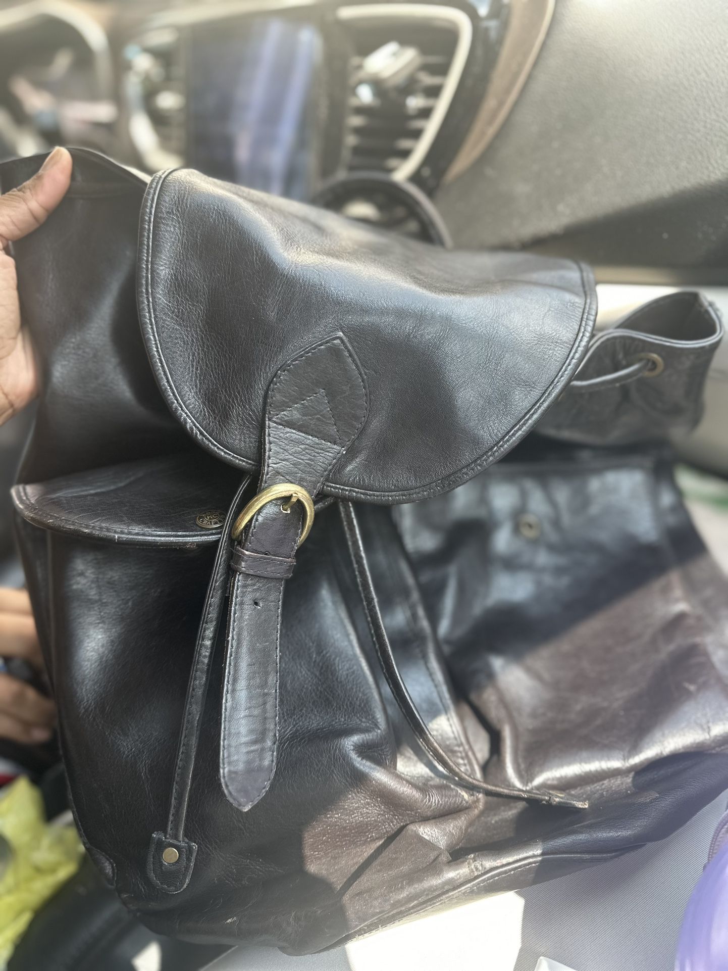Leather backpack