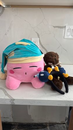 Kirby Plushie (w/ tag), Brown Bear, Super Nintendo World Bob-omb Headband