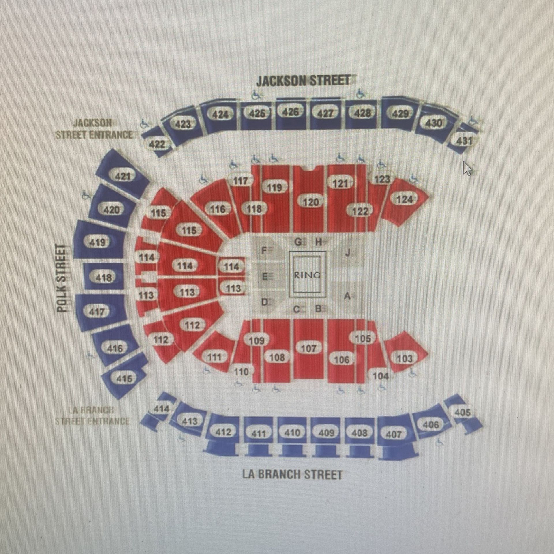 1-10 Tickets  WWE Raw  Lower Level Center 10/25 Sect 114 Row 25