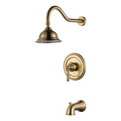 Pressure Balance Shower System 1.8 GPM Shower Faucet With Tub Spout And Brass Rough-In Valve
