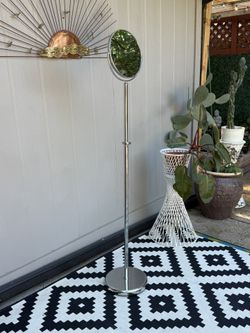 Vintage Chrome Extendable Floor Mirror. 