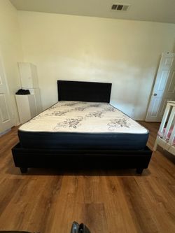 Black Fabric Bed With 2 Drawers
