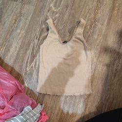 Tan Colored Crop top .. Size Large 