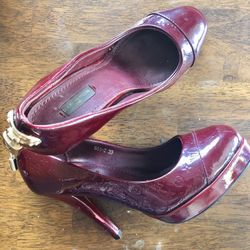 Burgundy High Heeled Pumps