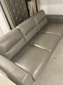 Villa Capistrano Gray Leather Sofa – $300 OBO