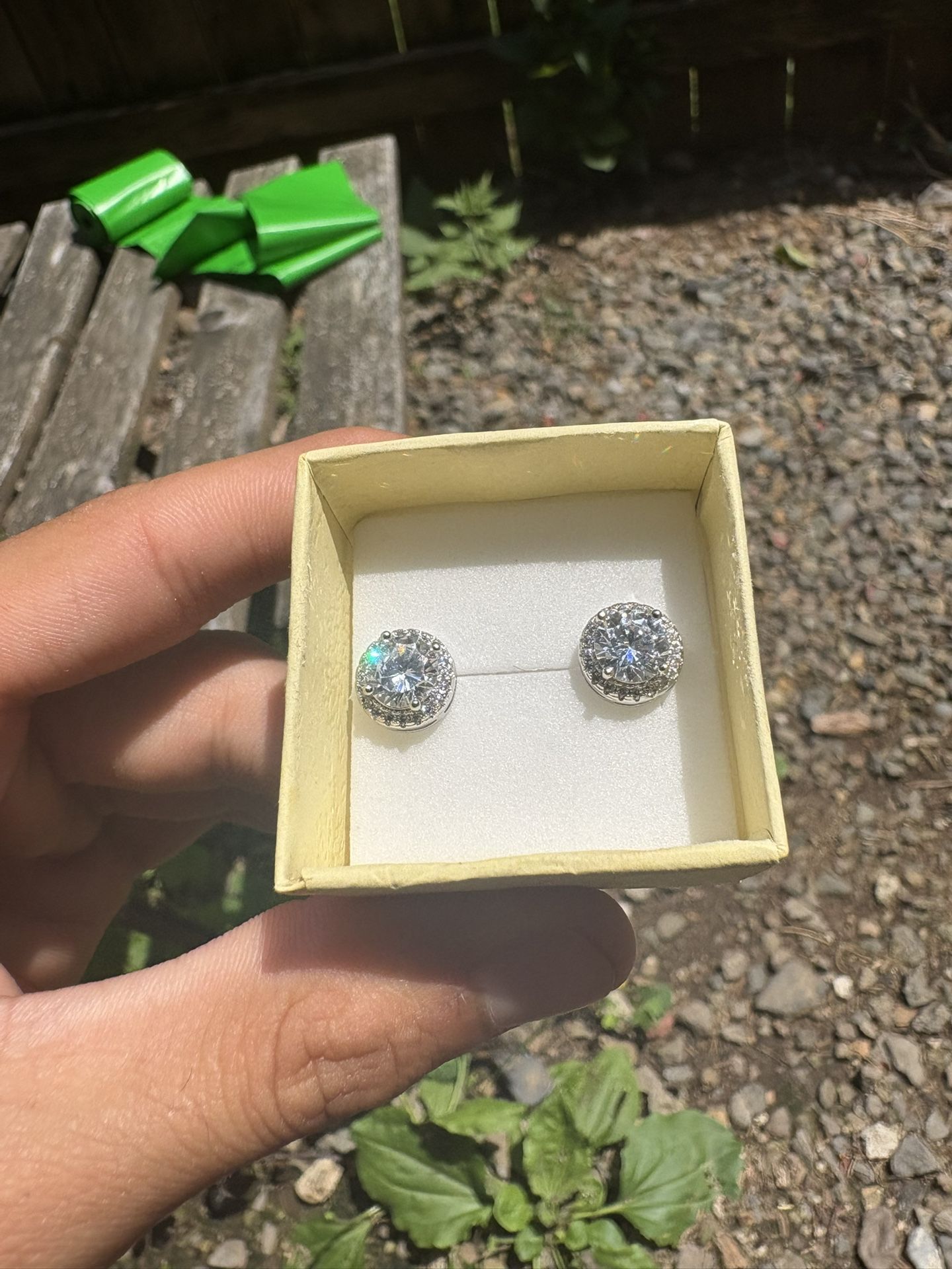 *Send best offer* Sterling Silver Moissanite Diamond Stud Earrings