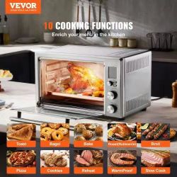 138*0-IN-1 Convection Oven, 28L/29.6Qt Multifunctional Conventional Oven Countertop, 1800W 4-Tier Toaster with Front Glass Door, with Trays Wire Racks
