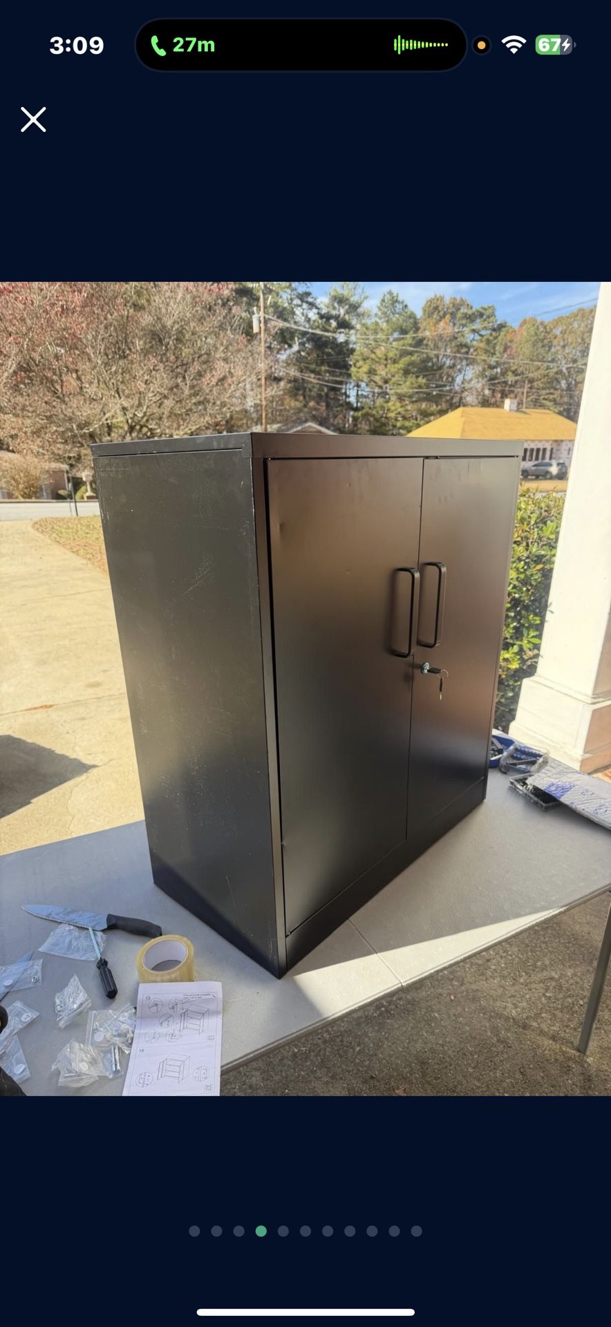 Black Metal Storage Cabinet With Lock