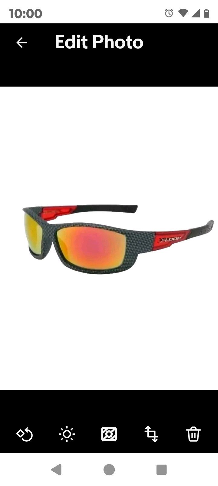 Unisex Xloop Mirrored Black Carbon Fiber Print Red Sunglasses