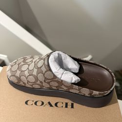 Coach brown platform clogs style Link Mule color Oak/Maple new in box