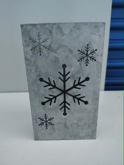 Galvanized Metal Snowflake Vase