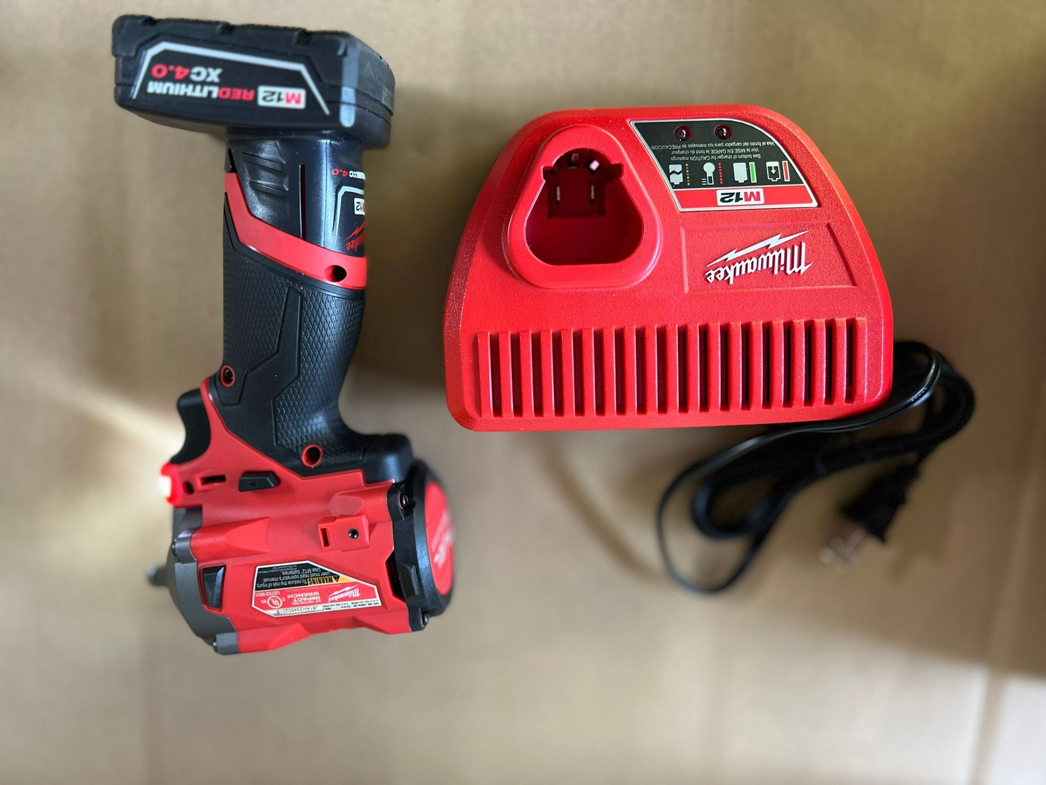 12V Lithium-Ion Brushless Cordless Stubby 3/8 in. Impact Wrench Battery And Charger