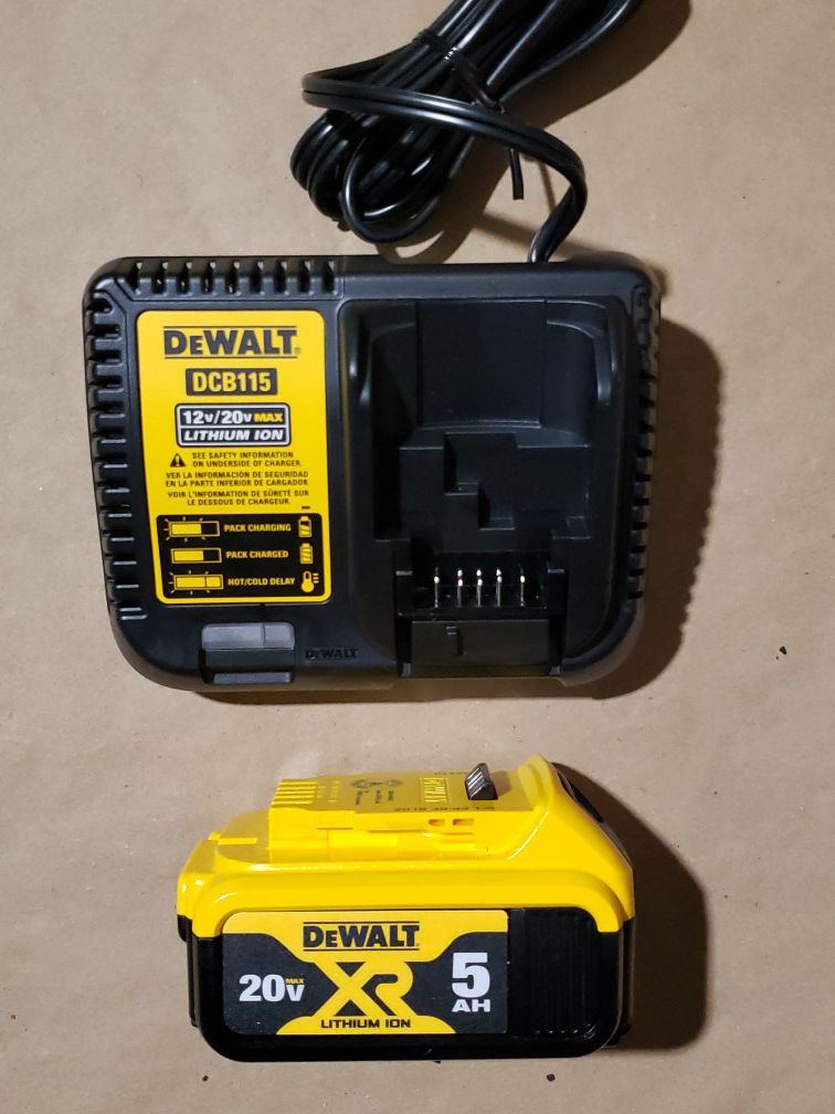 New Dewalt 20v 5ah Battery And Charger