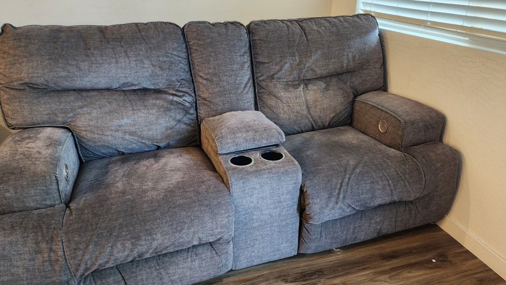 Microfiber Electronic Reclining Couch&Loveseat