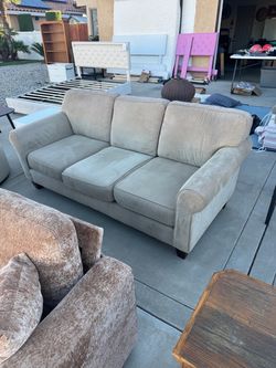 3 seat corduroy cream color sofa $80
